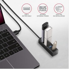 Концентратор AXAGON USB 3.1 to 4xUSB 3.0 1.2m black (HUE-M1AL) - Фото