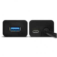 Концентратор AXAGON USB 3.1 to 4xUSB 3.0 1.2m + power adapter + cable USB to Micro 5P black (HUE-S2BP) - Фото