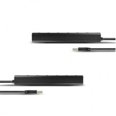 Концентратор AXAGON USB 3.1 to 7xUSB 3.0 + power adapter black (HUE-SA7BP) - Фото
