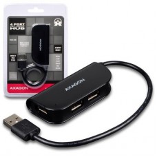 Концентратор AXAGON USB 2.0 to 4xUSB 2.0 0.2m black (HUE-X4B) - Фото