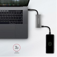 Концентратор AXAGON USB-C to 2xUSB-A + 2xUSB-C 10Gbps 0.13m gray (HMC-4G2) - Фото