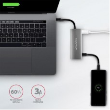 Концентратор AXAGON USB-C to 2xUSB-A + 2xUSB-C + HDMI 0.13m gray (HMC-5G2) - Фото