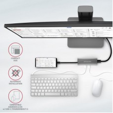 Концентратор AXAGON USB-C to 2xUSB-A + 2xUSB-C + HDMI 0.13m gray (HMC-5G2) - Фото
