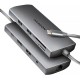 Концентратор AXAGON USBC to 3xUSB-A + HDMI + RJ45 + SD/microSD + audio + PD 100W 0.2m grey (HMC-8HLSA)