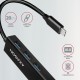 Концентратор AXAGON USB-C to 3xUSB-A + RJ45 0.2m metal black (HMC-GL3A)