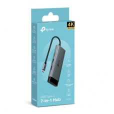 Концентратор TP-Link USB-C 7-in-1 3xUSB + HDMI + SD/TF + USB-C PD100W (UH7021C) - Фото