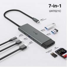 Концентратор TP-Link USB-C 7-in-1 3xUSB + HDMI + SD/TF + USB-C PD100W (UH7021C) - Фото