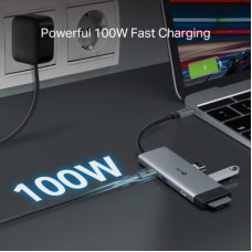 Концентратор TP-Link USB-C 7-in-1 3xUSB + HDMI + SD/TF + USB-C PD100W (UH7021C) - Фото