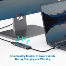 Концентратор Acer USB-C 5-in-1 3xUSB 3.0 + HDMI + USB-C gray (HP.DSCAB.021) - Фото