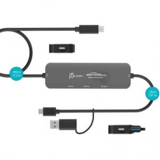 Концентратор J5create USB-C + USB A to 2xUSB + USB-C switch hub (JCH462-N) - Фото