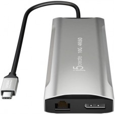 Концентратор J5create USB-C 9-in-1 2xUSB 3.2 + 2xUSB-C PD + 2xHDMI 4K + DisplayPort + SD/TF + RJ45 1000Mbps gray (JCD397-N) - Фото