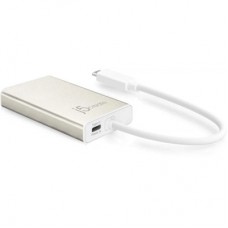 Концентратор J5create USB-C 5-in-1 2xUSB 3.0 + HDMI 4K + USB-C PD + RJ45 1000Mbps gray (JCA374-N) - Фото