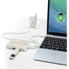 Концентратор J5create USB-C 5-in-1 2xUSB 3.0 + HDMI 4K + USB-C PD + RJ45 1000Mbps gray (JCA374-N) - Фото