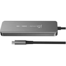 Концентратор J5create USB-C 5-in-1 2xUSB 3.2 10Gbps + 2xUSB-C 10Gbps PD 100W + HDMI 8K gray (JCH453-N) - Фото