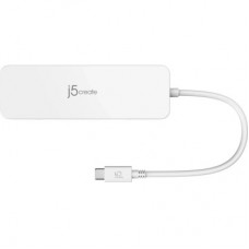 Концентратор J5create USB-C 6-in-1 2xUSB 3.1 + USB-C PD + HDMI + SD/TF + 3.5mm white (JCD373-N) - Фото