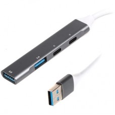 Концентратор Maxxter USB 3.0 to 1xUSB 3.0 + 1xUSB 2.0 + 2xUSB-C (HU3A-4P-03) - Фото