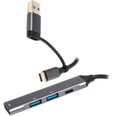 Концентратор Maxxter USB-C + USB-A to 1xUSB 3.0 + 2xUSB 2.0 + 1xUSB-C (HU3C-4P1CN-01) - Фото