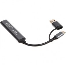 Концентратор Maxxter USB-C + USB-A to 1xUSB 3.0 + 2xUSB 2.0 + 1xUSB-C (HU3C-4P1CN-01) - Фото