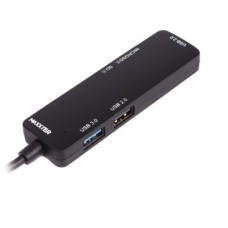 Концентратор Maxxter USB-C to 1xUSB 3.0 + 2xUSB 2.0 + SD/TF (HU3C-3PTF-01) - Фото