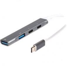 Концентратор Maxxter USB-C to 1xUSB 3.0 + 1xUSB 2.0 + 2xUSB-C (HU3C-4P-03) - Фото