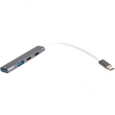 Концентратор Maxxter USB-C to 1xUSB 3.0 + 1xUSB 2.0 + 2xUSB-C (HU3C-4P-03) - Фото