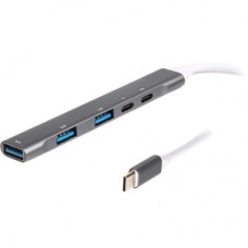 Концентратор Maxxter USB-C to 1xUSB 3.0 + 2xUSB 2.0 + 1xUSB-C PD100W + 1xUSB-C (HU3C-4P1PD-01) - Фото