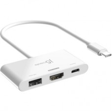 Концентратор J5create USB-C 3-in-1 HDMI + USB + USB-C PD white (JCA399-N) - Фото