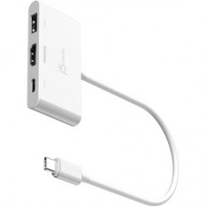 Концентратор J5create USB-C 3-in-1 HDMI + USB + USB-C PD white (JCA399-N) - Фото