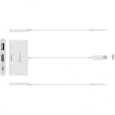Концентратор J5create USB-C 3-in-1 HDMI + USB + USB-C PD white (JCA399-N) - Фото