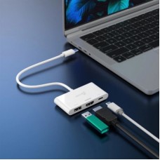 Концентратор J5create USB-C 3-in-1 HDMI + USB + USB-C PD white (JCA399-N) - Фото