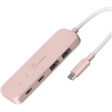 Концентратор J5create USB-C to 2xUSB-A + 2xUSB-C 3.2 10Gbps rose (JCH342ER-N) - Фото