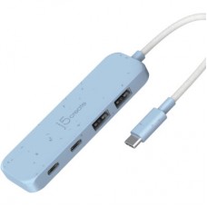 Концентратор J5create USB-C to 2xUSB-A + 2xUSB-C 3.2 10Gbps cyan (JCH342EC-N) - Фото