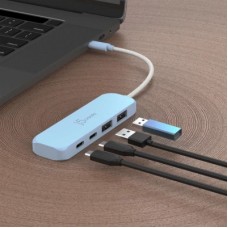 Концентратор J5create USB-C to 2xUSB-A + 2xUSB-C 3.2 10Gbps cyan (JCH342EC-N) - Фото