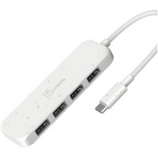Концентратор J5create USB-C to 4xUSB-A 3.2 10Gbps white (JCH341EW-N) - Фото