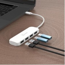 Концентратор J5create USB-C to 4xUSB-A 3.2 10Gbps white (JCH341EW-N) - Фото