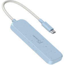 Концентратор J5create USB-C to 4xUSB-A 3.2 10Gbps cyan (JCH341EC-N) - Фото