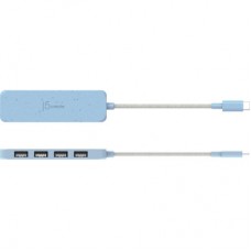 Концентратор J5create USB-C to 4xUSB-A 3.2 10Gbps cyan (JCH341EC-N) - Фото