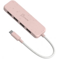Концентратор J5create USB-C to 4xUSB-A 3.2 10Gbps rose (JCH341ER-N) - Фото