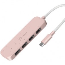 Концентратор J5create USB-C to 4xUSB-A 3.2 10Gbps rose (JCH341ER-N) - Фото