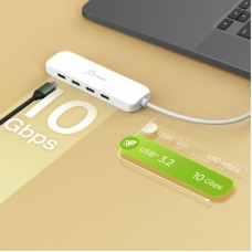 Концентратор J5create USB-C to 4xUSB-C 3.2 10Gbps white (JCH345EW-N) - Фото