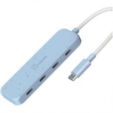 Концентратор J5create USB-C to 4xUSB-C 3.2 10Gbps cyan (JCH345EC-N) - Фото