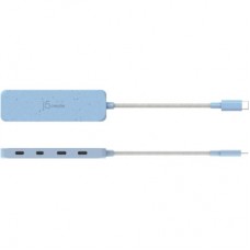 Концентратор J5create USB-C to 4xUSB-C 3.2 10Gbps cyan (JCH345EC-N) - Фото