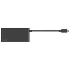 Концентратор Belkin USB-C 5-in-1 3xUSB-C 3.2 + HDMI 2.0 4K60Hz gray (AVC021HQBK) - Фото