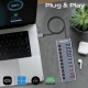 Концентратор Promate USB-C 10-in-1 5xUSB-C + 5xUSB gray (geghub-5g)