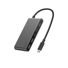 Концентратор Belkin USB-C 5-in-1 2xUSB 3.0 + USB-C + PD + HDMI 2.0 4K60Hz gray (AVC022HQSGY) - Фото