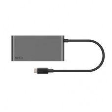 Концентратор Belkin USB-C 5-in-1 2xUSB 3.0 + USB-C + PD + HDMI 2.0 4K60Hz gray (AVC022HQSGY) - Фото