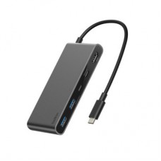 Концентратор Belkin USB-C 7-in-1 2xUSB 3.0 + USB-C + PD + HDMI 2.0 4K60Hz + SD/TF gray (AVC023HQSGY) - Фото