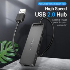 Концентратор VENTION USB 2.0 to 4xUSB 2.0 black (CHMBB) - Фото