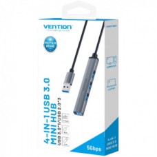 Концентратор VENTION USB 3.0 to1xUSB 3.0 + 3xUSB 2.0 gray (CKOHB) - Фото