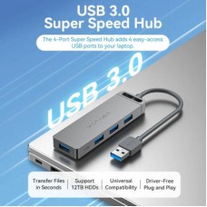 Концентратор VENTION USB 3.0 to 4xUSB 3.0 black (CHLBB-SCB) - Фото